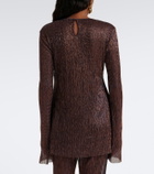 Cala de la Cruz Loreta knitted lamé top