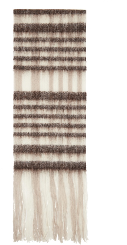 Photo: Holzweiler Brown & Off-White Aster Open Tassels Scarf