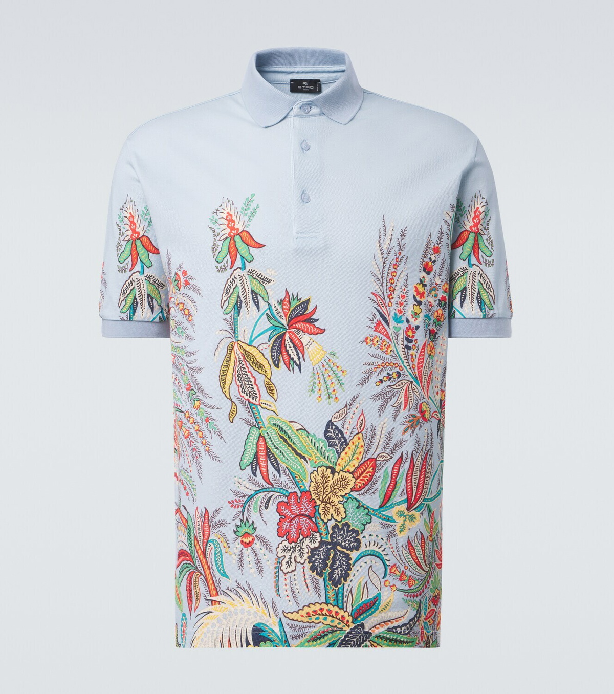 Etro Printed cotton piqué polo shirt