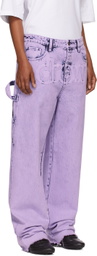 drew house SSENSE Exclusive Purple Secret Carpenter Jeans