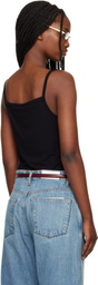 Re/Done Black Lace Ribbed Camisole