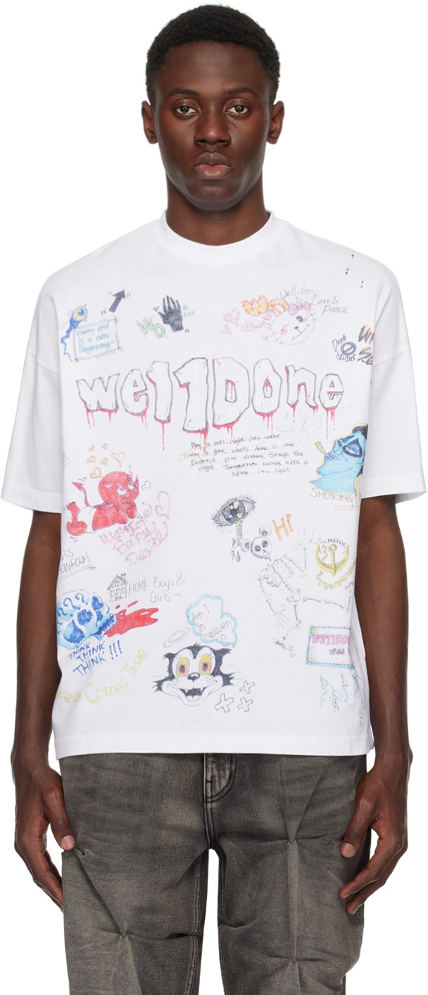 Photo: We11done White Doodle T-Shirt