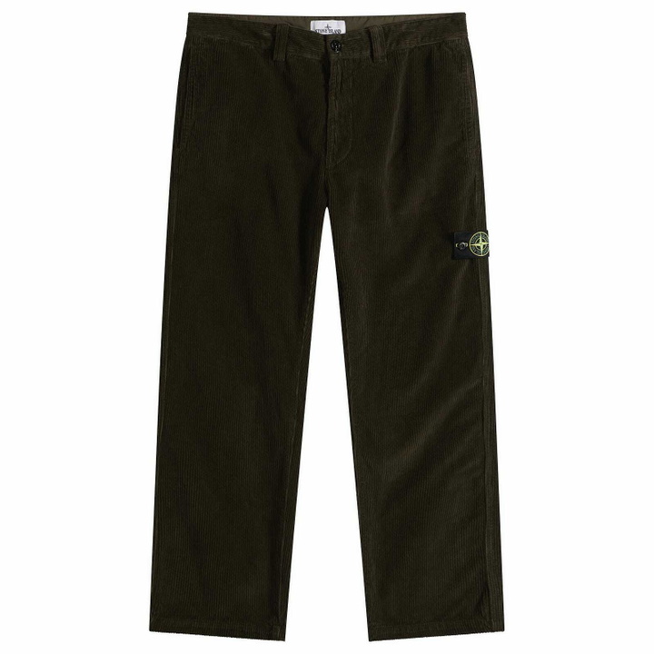 Photo: Stone Island Men's Organic Cotton Corduroy Trousers in Charcoal