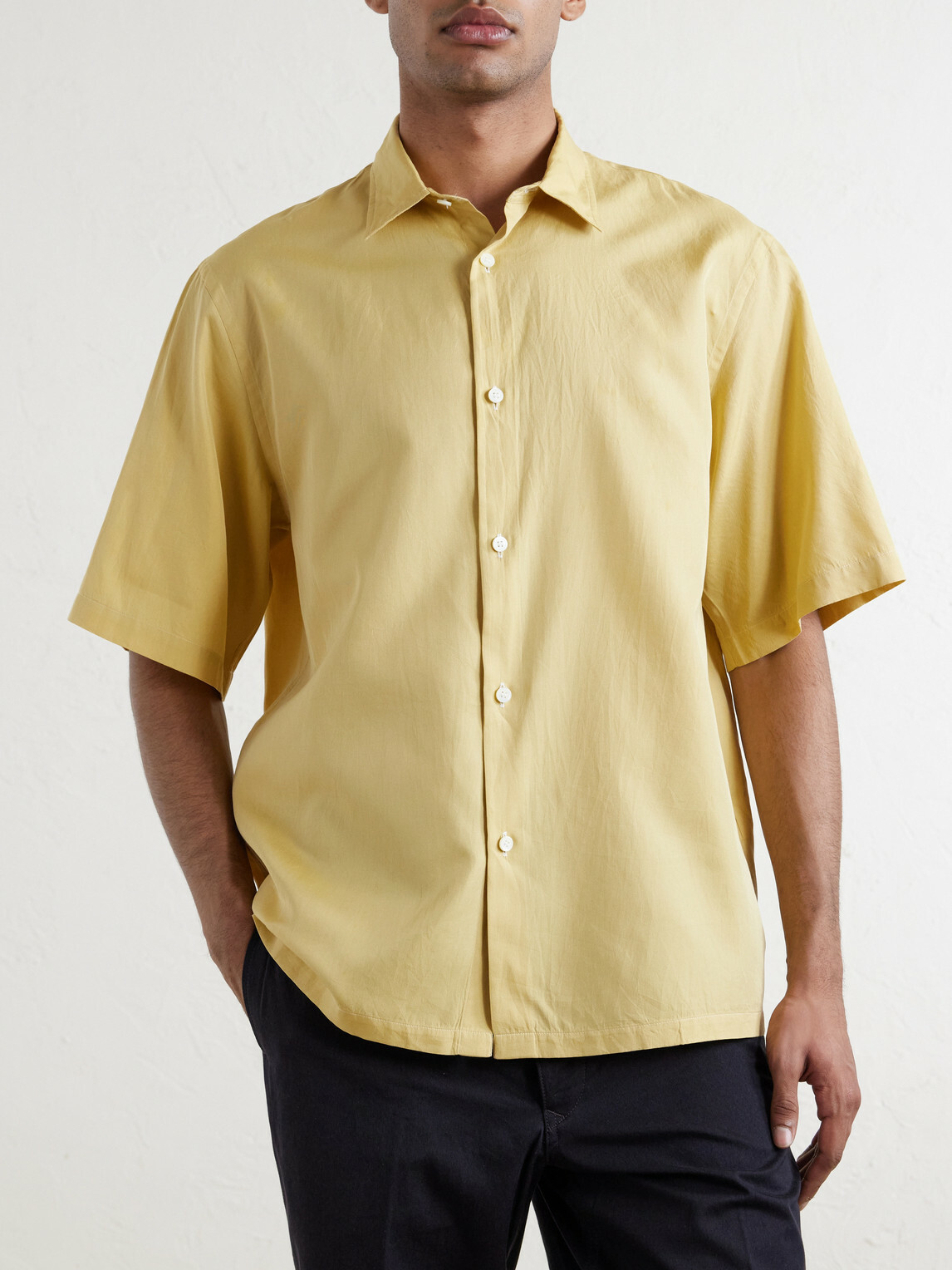 Kaptain Sunshine - Cotton and Silk-Blend Shirt - Yellow