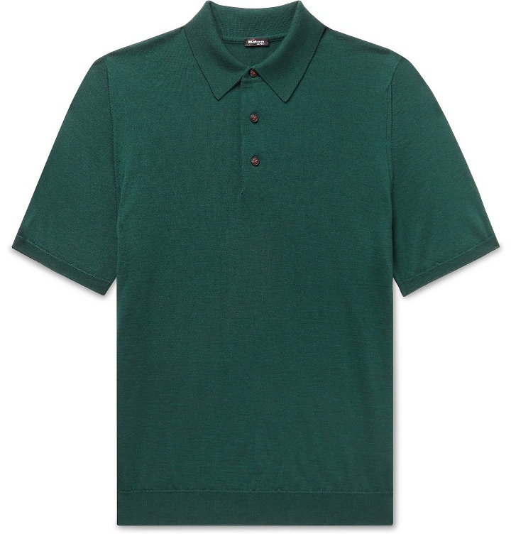 Photo: Kiton - Cashmere and Silk-Blend Polo Shirt - Green