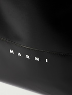 Marni - Logo-Print Leather-Trimmed Textured Faux Leather Tote Bag