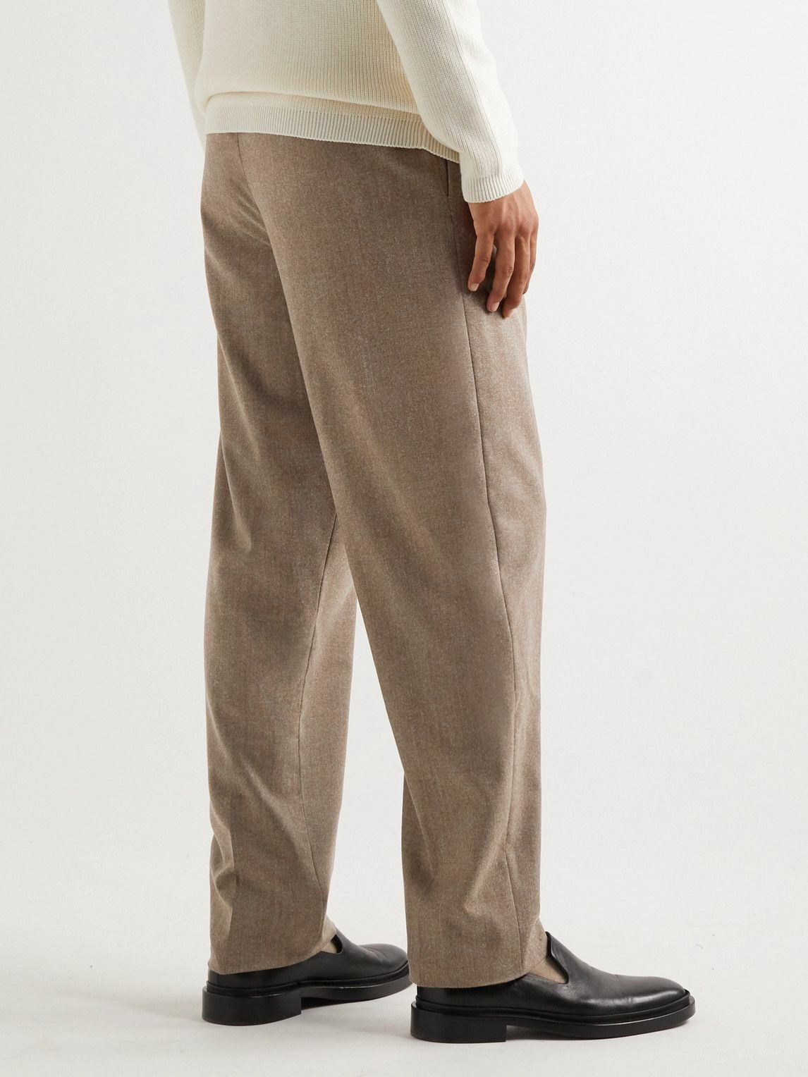 Grey Elasticated-waist pleated wool trousers | Giorgio Armani | MATCHES UK