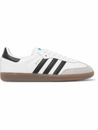 adidas Originals - Samba Suede-Trimmed Leather Sneakers - White