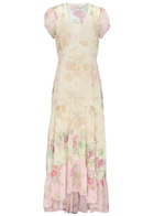 Loveshackfancy Roupell Floral-print Chiffon Maxi Dress Pink