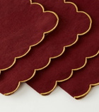 Once Milano Set of 4 scalloped linen napkins