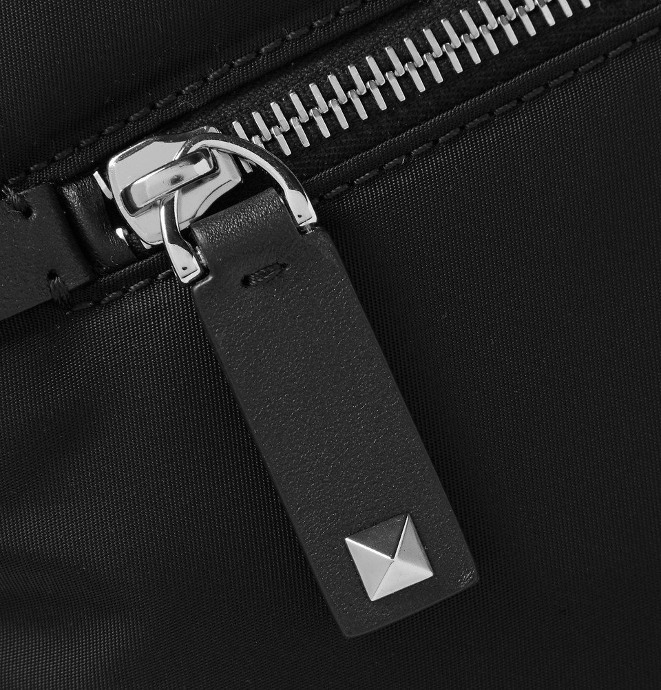 Valentino - Valentino Garavani Leather-Trimmed Shell Messenger Bag