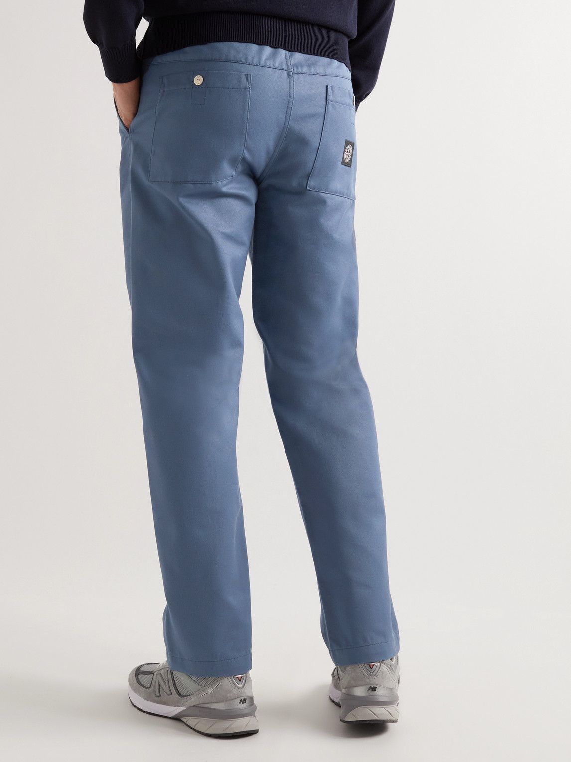 Stone Island - Straight-Leg Logo-Appliquéd Gabardine Trousers