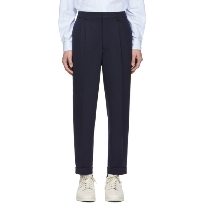 Photo: AMI Alexandre Mattiussi Navy Carrot-Fit Trousers