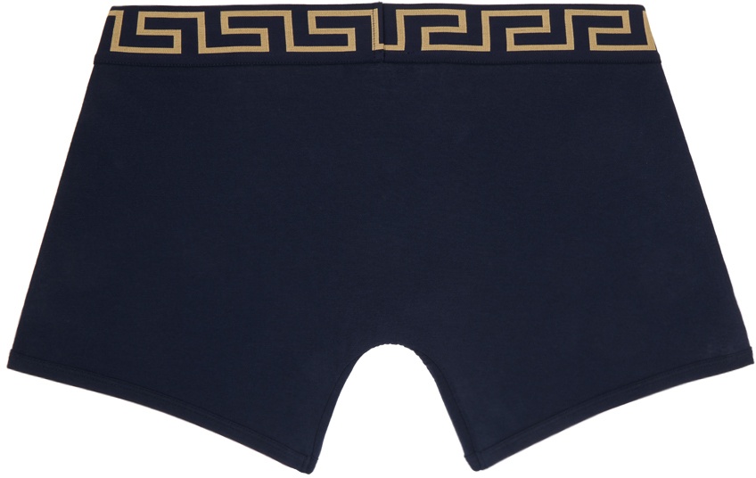 Versace Underwear Blue Greca Border Briefs Versace Underwear