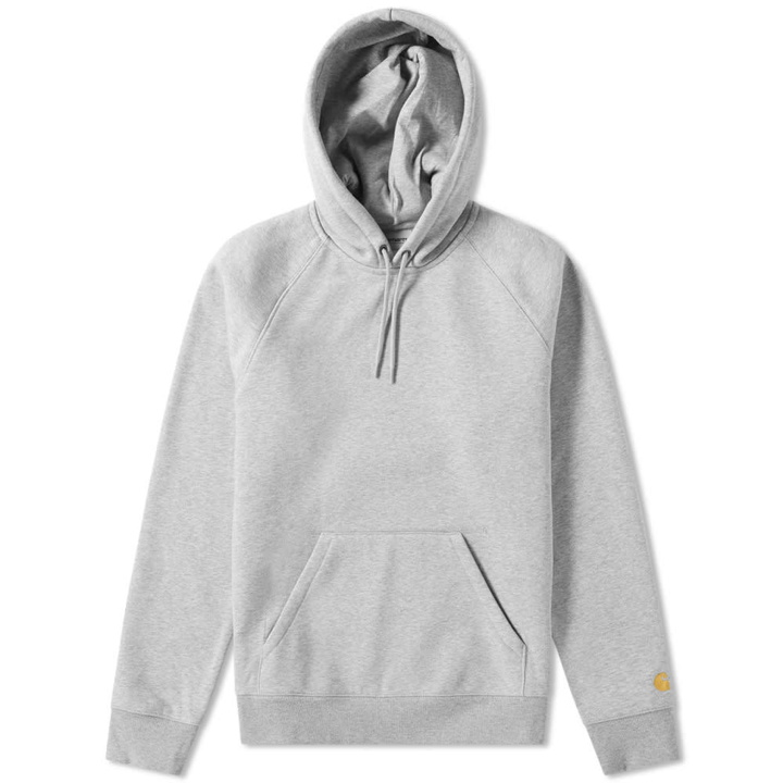 Photo: Carhartt Hooded Chase Sweat Grey Heather & Gold