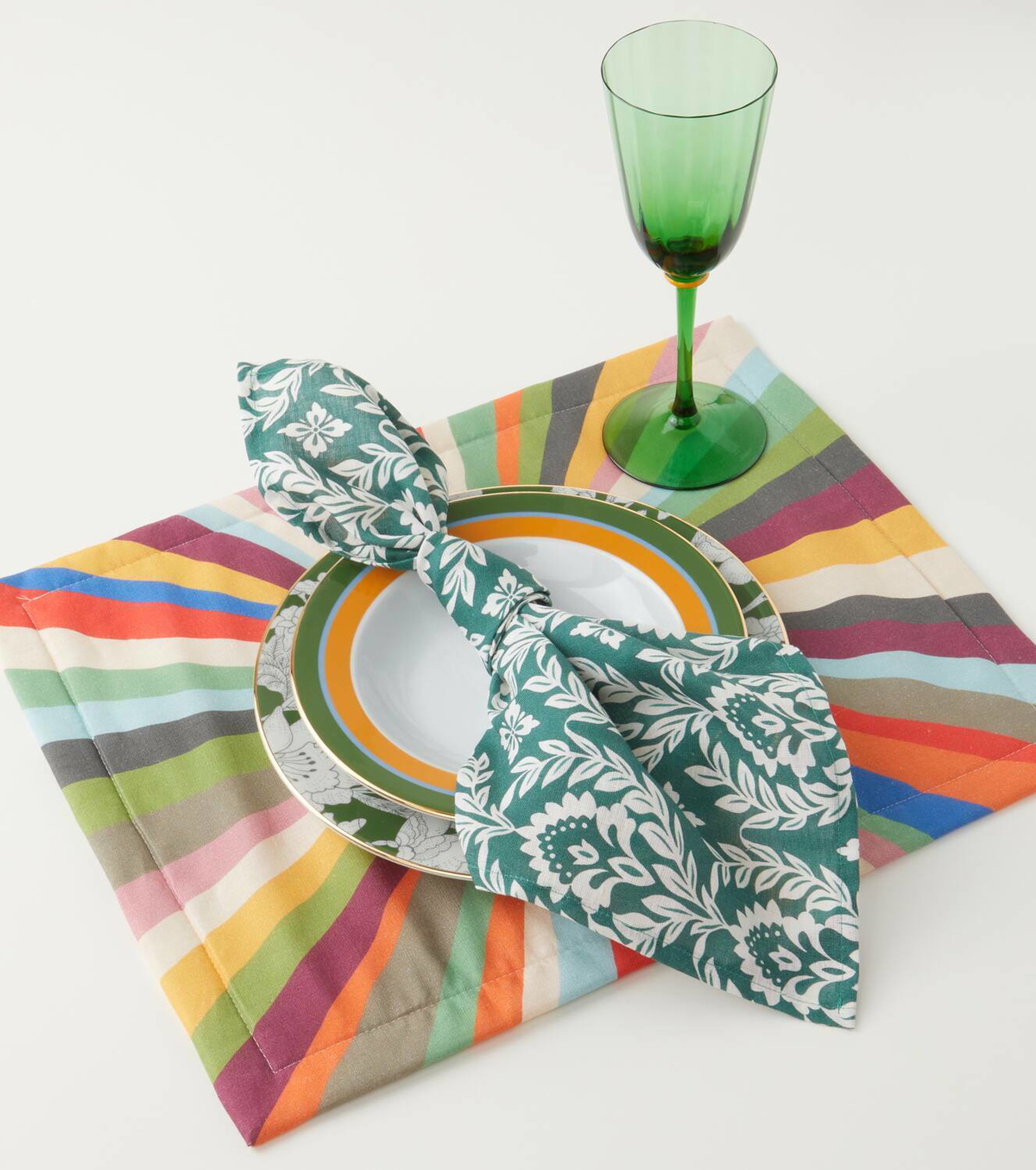 La DoubleJ Green Garland Large set of 2 napkins