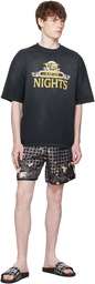 AMIRI Black Bleach Bandana Shorts