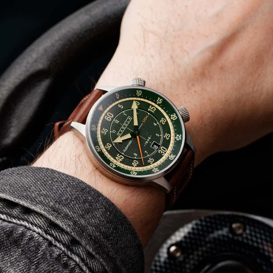 Cadola Rally Timer Automatic Green Dial Mens Watch CD-1059-04