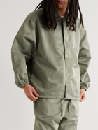 FEAR OF GOD ESSENTIALS - Logo-Flocked Shell Jacket - Green