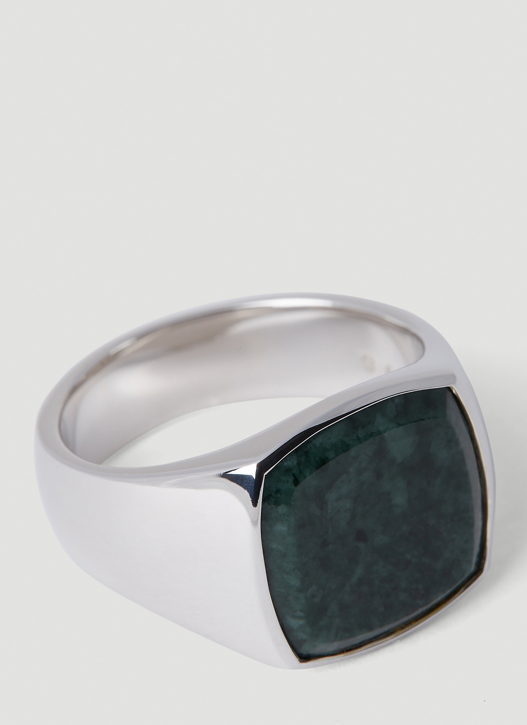 Tom Wood Cushion Green Marble Signet Ring