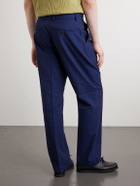 Portuguese Flannel - Atlantico Straight-Leg Organic Cotton-Seersucker Trousers - Blue