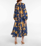 Lee Mathews Malorie floral ramie midi dress