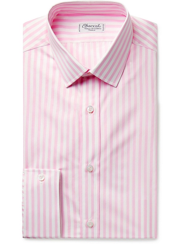 Photo: Charvet - Striped Cotton-Poplin Shirt - Pink