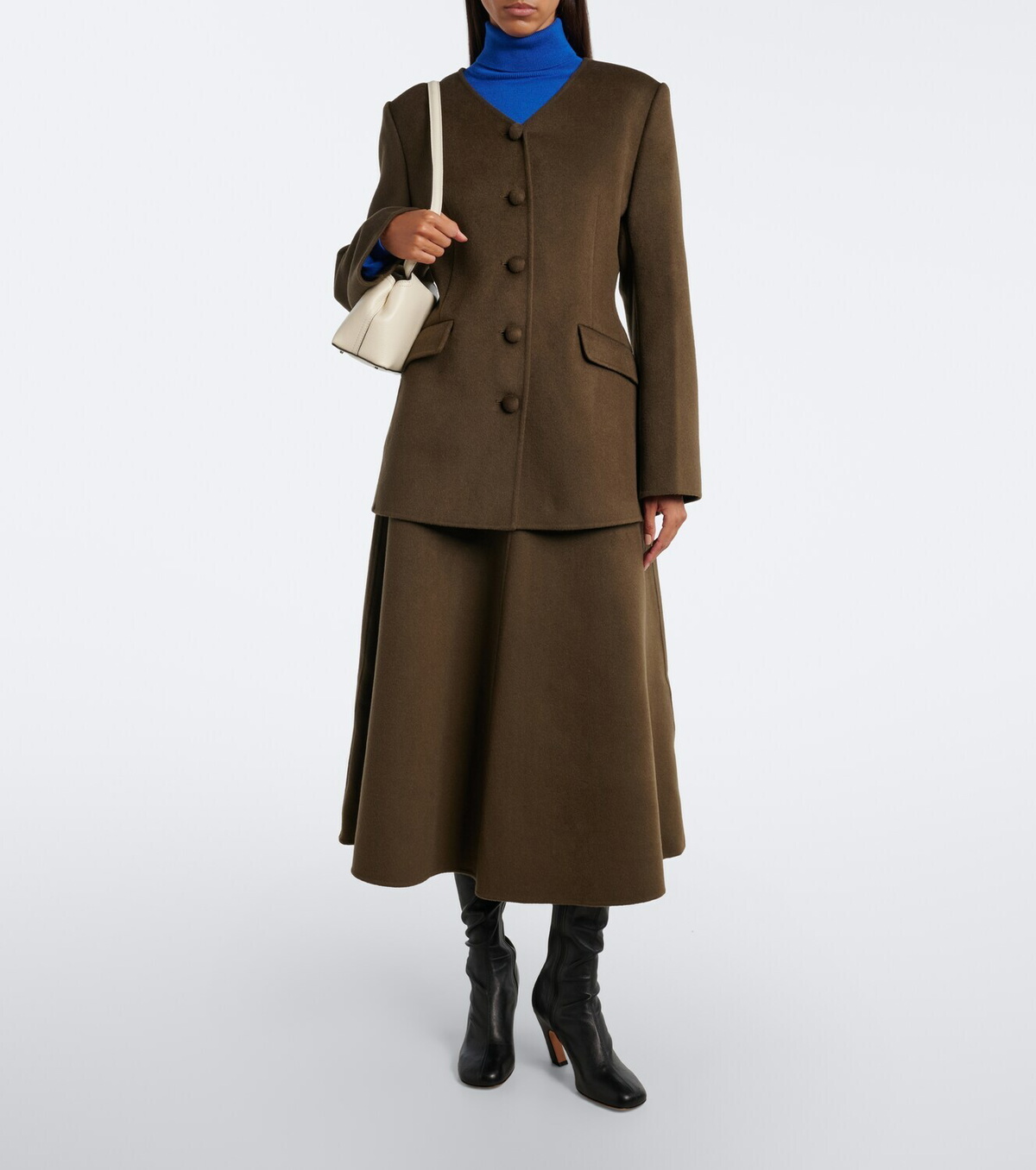 Lisa Yang Doublé wool and cashmere midi skirt
