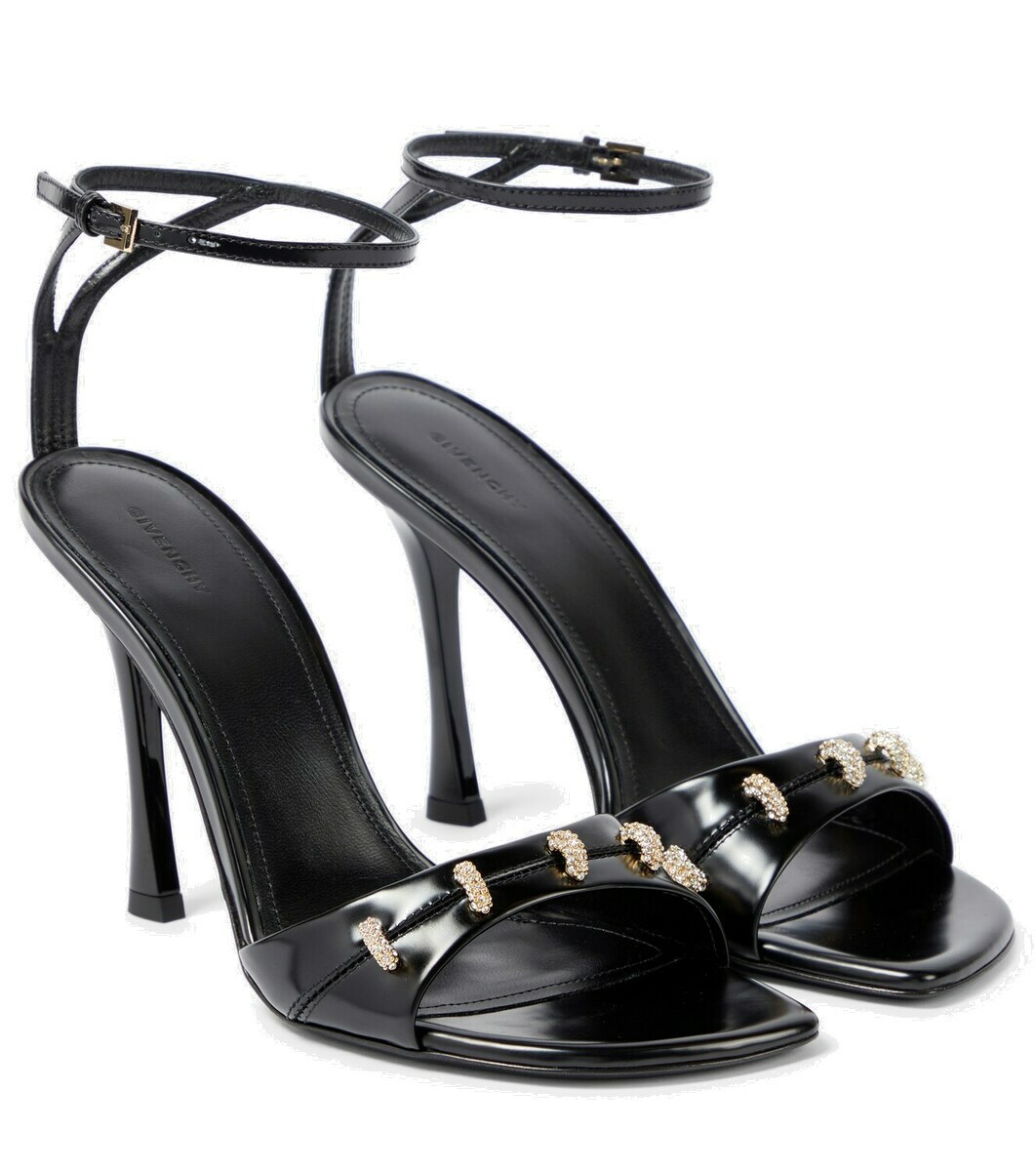 Gucci Lady Leather Horsebit Ankle-Strap Sandals | Neiman Marcus