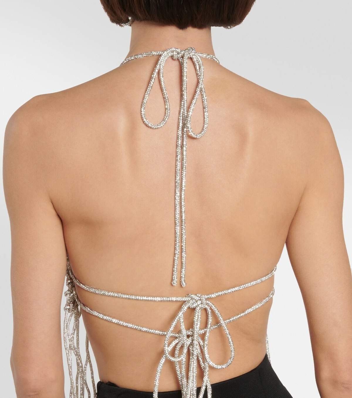 Giuseppe di Morabito Crystal-embellished crochet top