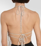 Giuseppe di Morabito Crystal-embellished crochet top