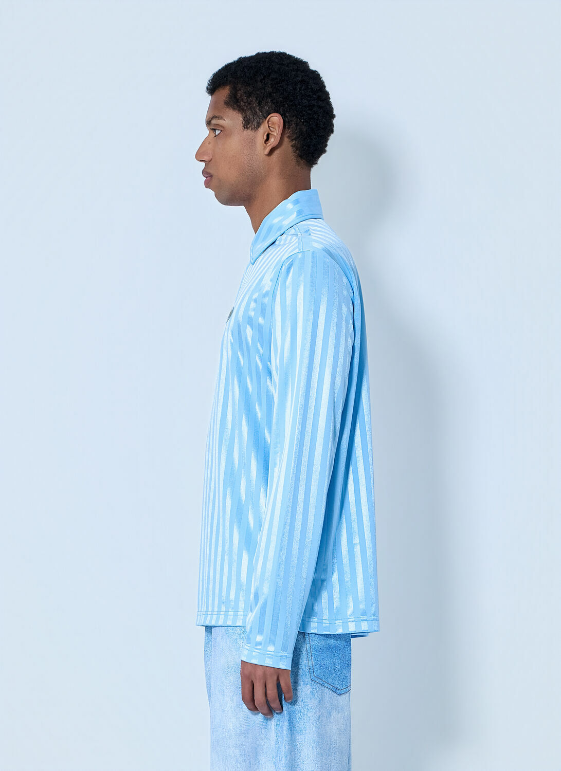 Metalwood Striped Long Sleeve Polo Shirt