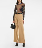 Loewe Printed mesh long-sleeved top