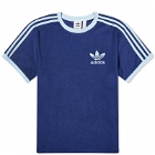 Adidas Women's Terry 3 Stripe T-shirt in Dark Blue