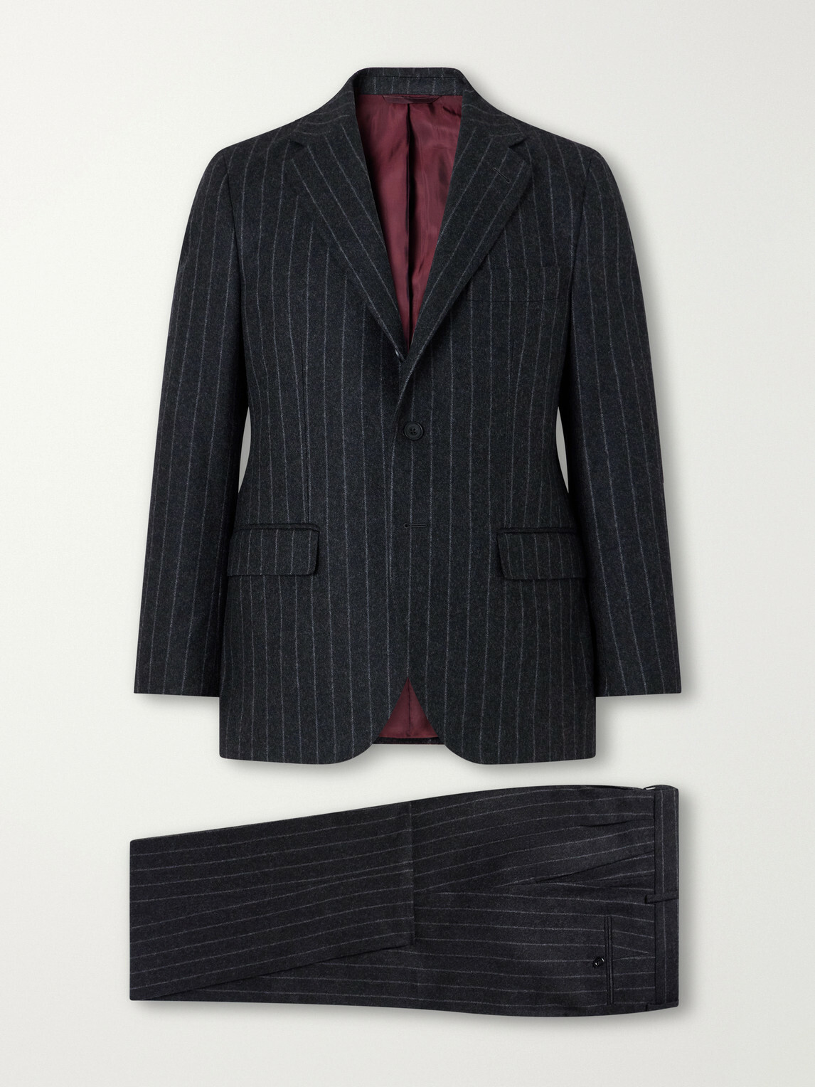 Rubinacci - Pinstriped Virgin Wool-Flannel Suit - Gray