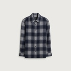 A.P.C. Men's Malaury Check Wool Overshirt in Light Grey