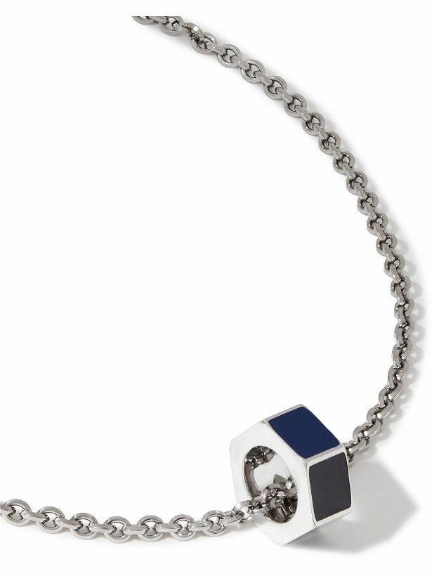 Photo: Lanvin - Platinum-Plated Silver Enamel Pendant Necklace