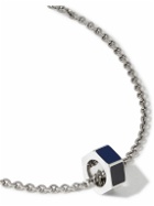 Lanvin - Platinum-Plated Silver Enamel Pendant Necklace