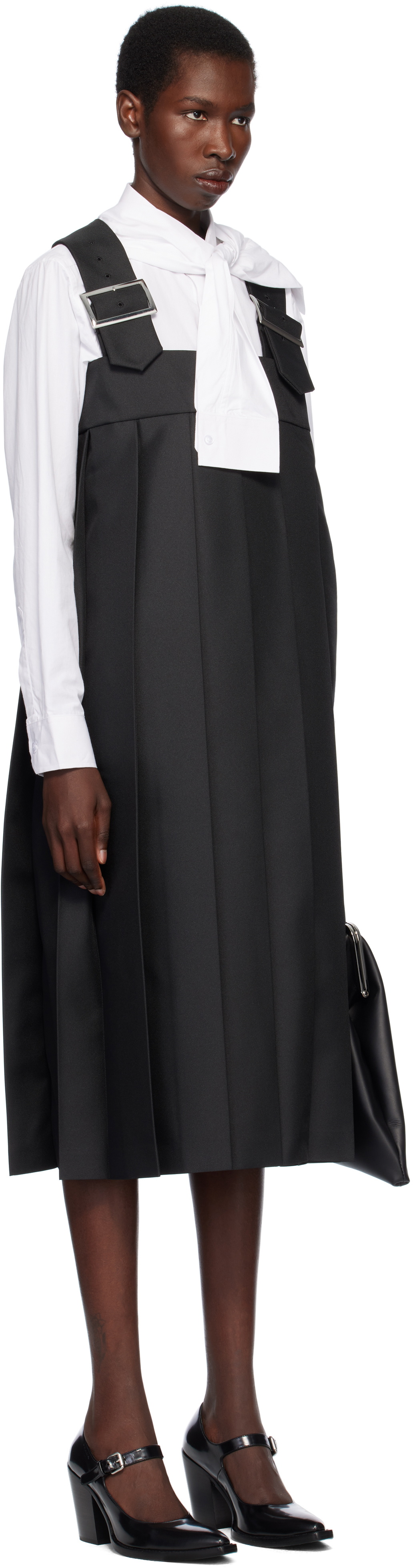 Comme des Garçons Comme des Garçons Black Polyester Gabardine Midi Dress