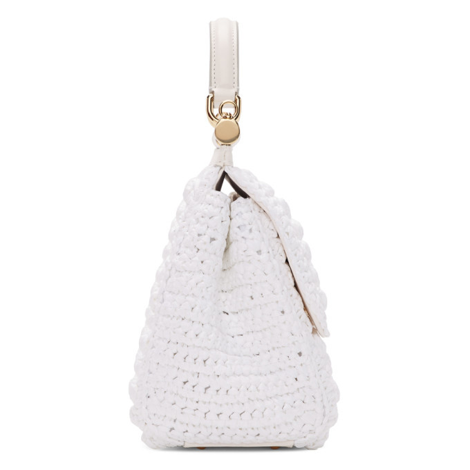 Dolce and Gabbana White Medium Raffia Miss Sicily Bag Dolce Gabbana