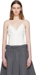 SHUSHU/TONG White Ruched Bustier Cami Bodysuit