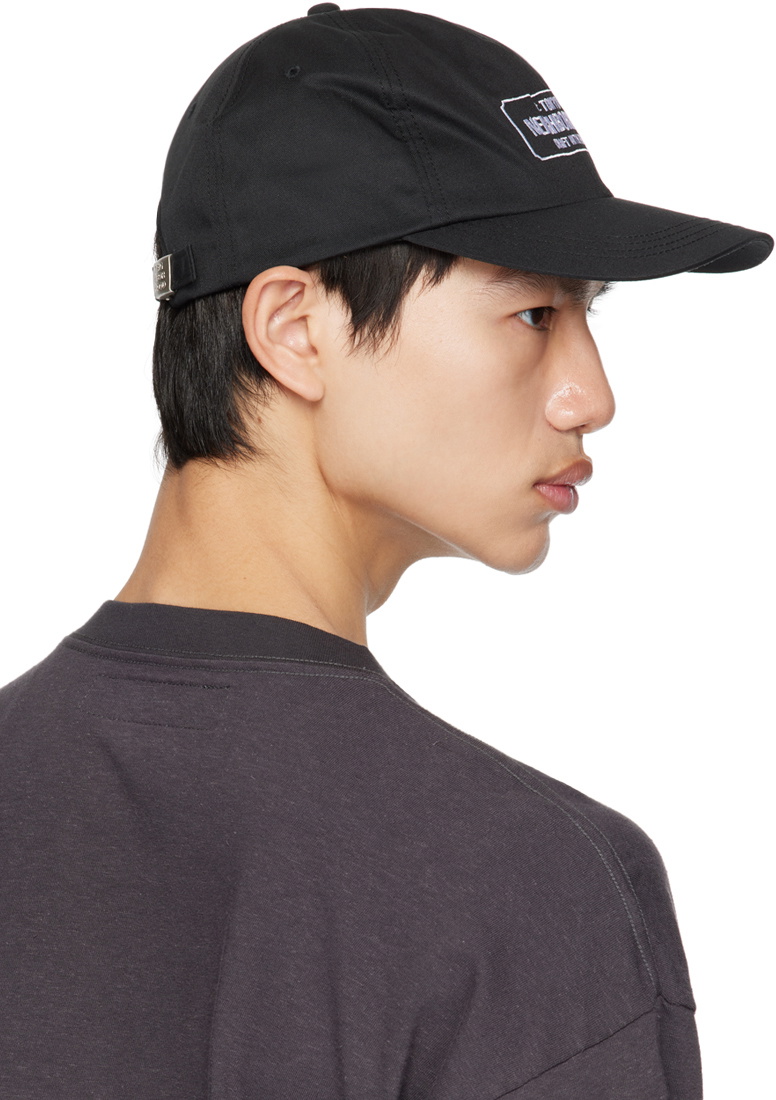 Neighborhood Black Embroidered Dad Cap