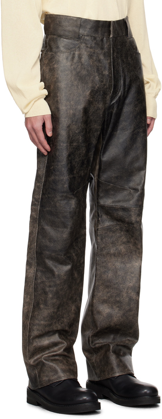OUAT Brown Office Leather Pants