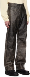 OUAT Brown Office Leather Pants