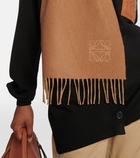 Loewe Anagram embroidered wool and cashmere scarf