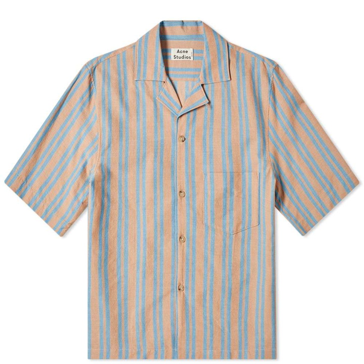 Photo: Acne Studios Simon Stripe Tex Vacation Shirt Brown & Turqouise