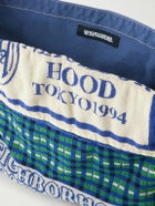 Neighborhood - Newspaper Mod Appliquéd Terry-Trimmed Cotton-Canvas Tote Bag