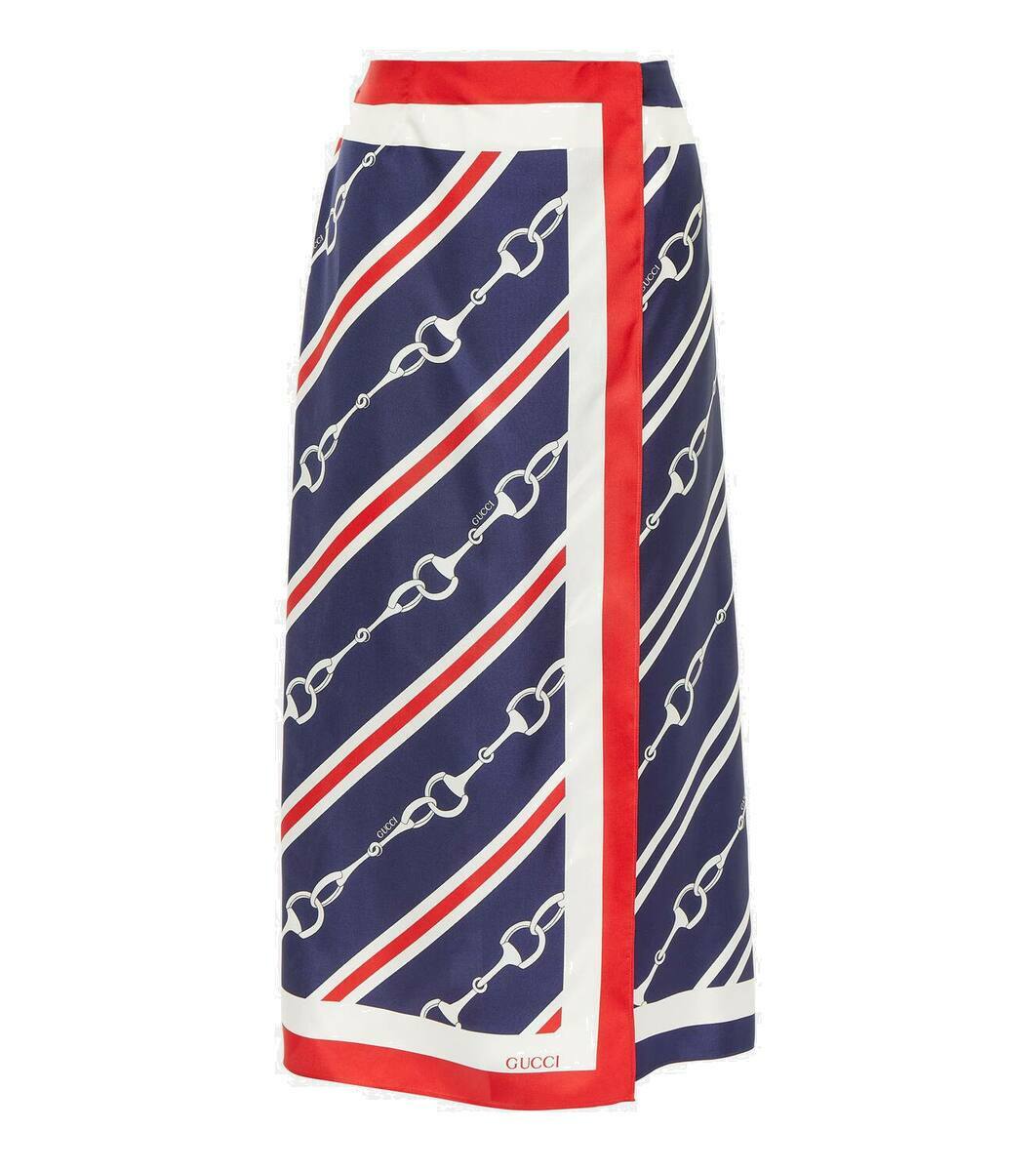 【送料&関税込】Gucci Wrap Skirt GUCCI Gucci floral print silk wrap skirt | REVERSIBLE