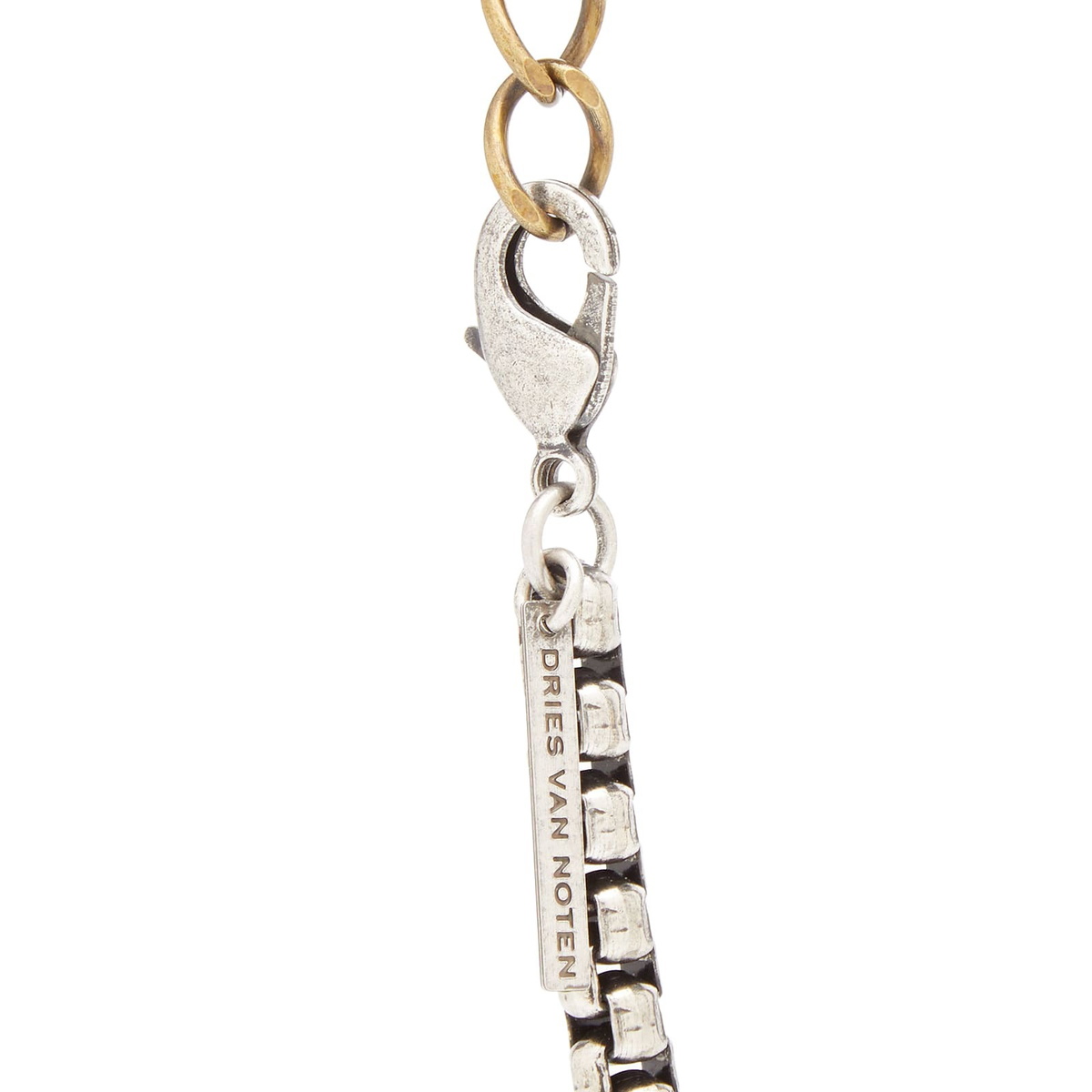 Dries Van Noten Men's Mixed Metal Chain Necklace in Silver/Brass