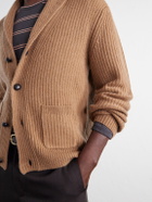 Mr P. - Ribbed Wool and Cashmere-Blend Cardigan - Brown